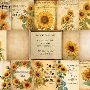 Sonnenblumen-Andachtsbibelkit mit religiösen Ephemera und Schrifteinsätzen