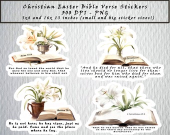 Watercolor Bible Verse Stickers -  Easter Bible Verse PNG, Bible Verse Print - Scripture Stickers, Bible Quote Sticker, Cricut Print and Cut