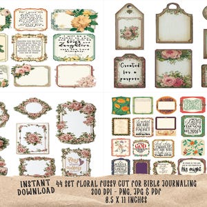 Vintage Religious Bible Verse Printables for Junk Journals and Christian Scrapbooking