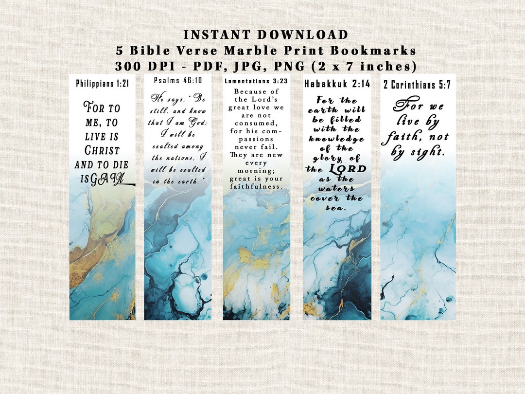 Printable Bible Verses Bookmarks, Digital Bookmark Bundle, Christian ...