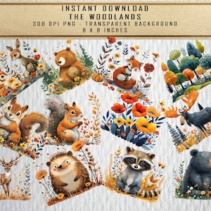 Charmante collection de cliparts d'animaux de la forêt pour la décoration de chambre d'enfant et l'artisanat