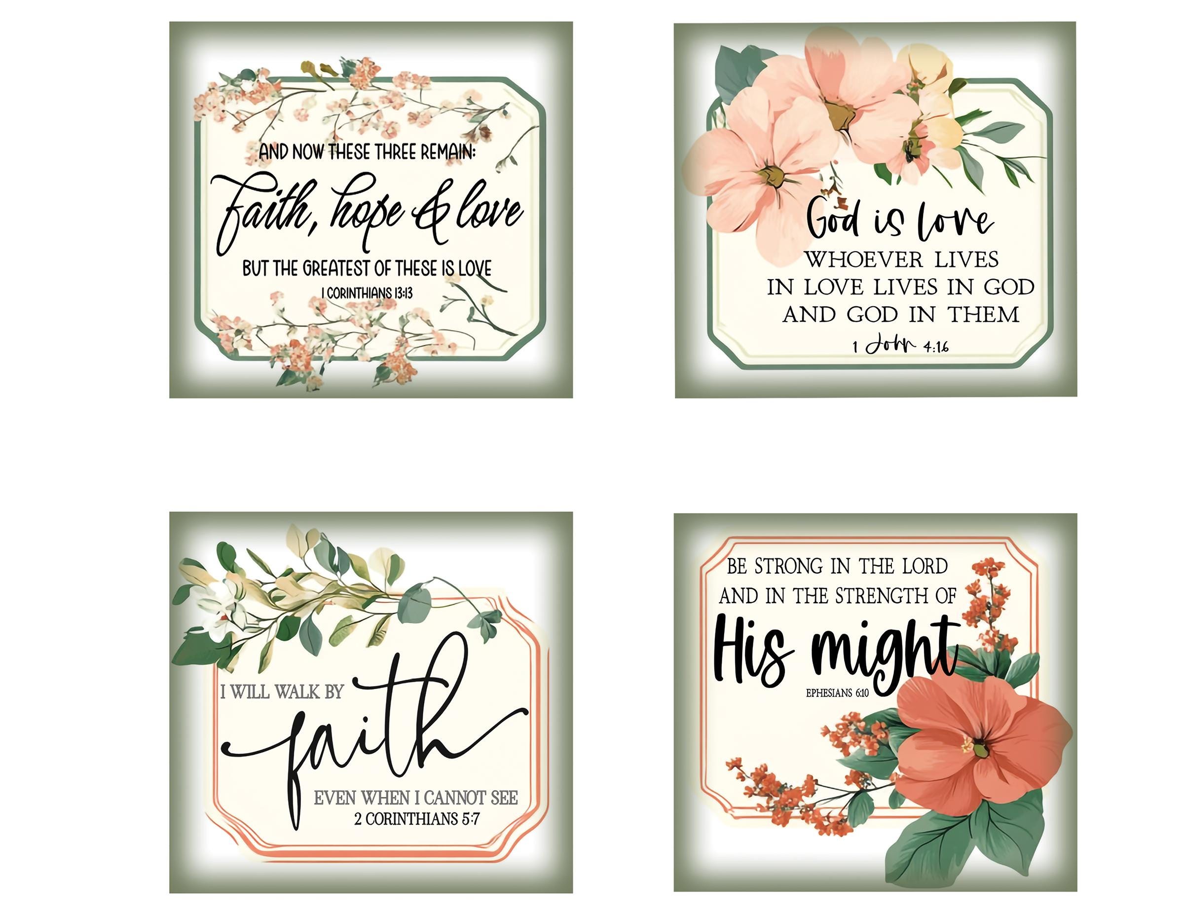 Floral Pastel Printable Scripture Affirmations Kit With Labels & Tags ...