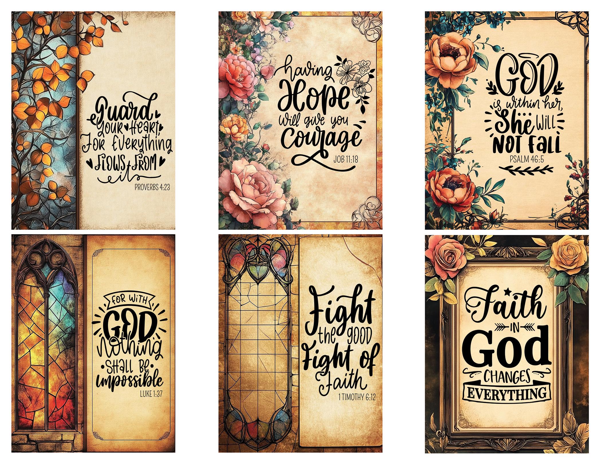 Vintage Floral Scripture Cards: Printable Devotional Kit for Daily ...