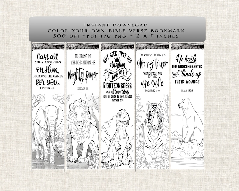 Coloring Bookmarks, Color Your Own, Christian, Religious, Bible Verse ...