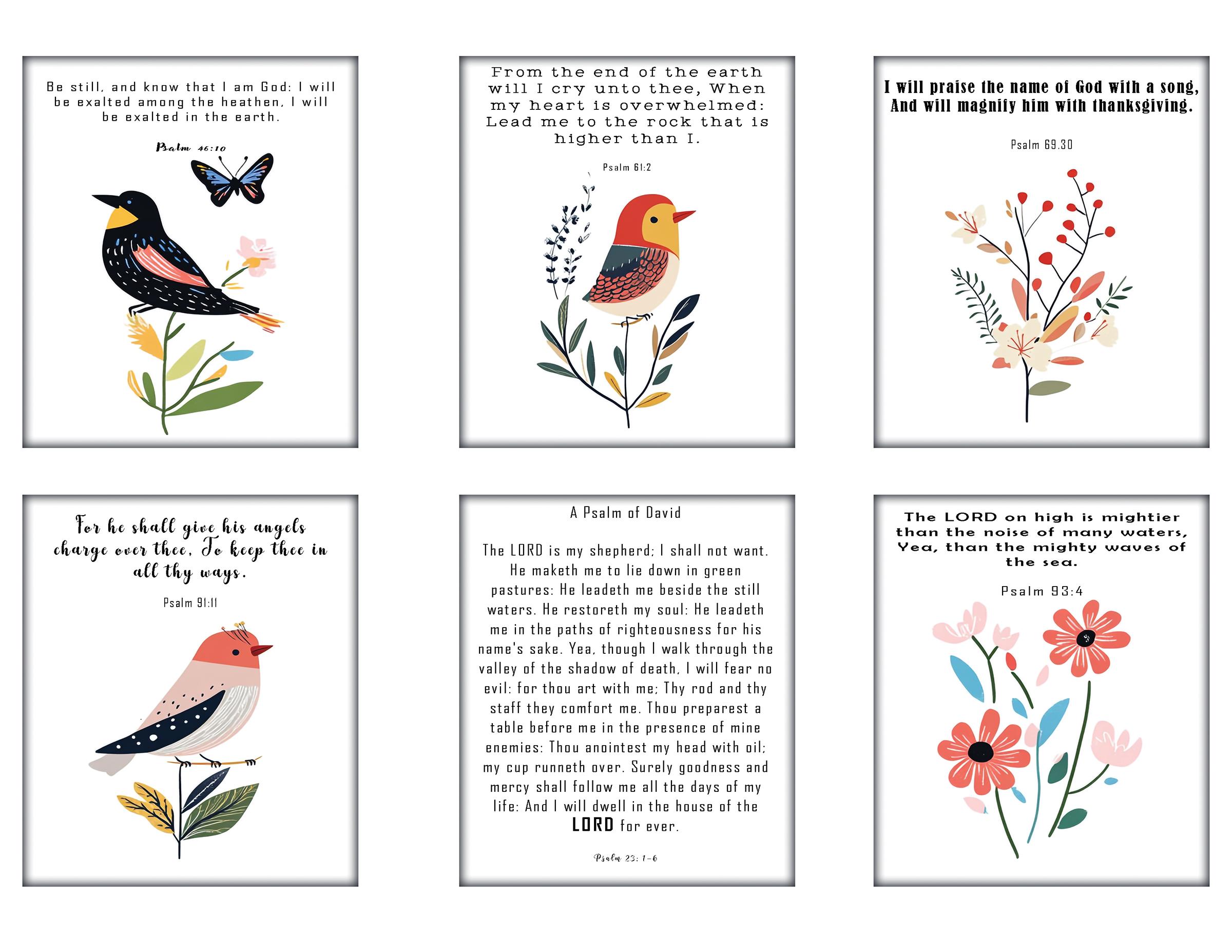 Floral Birds Scripture Cards Printable Kit for Faith Journaling - Etsy