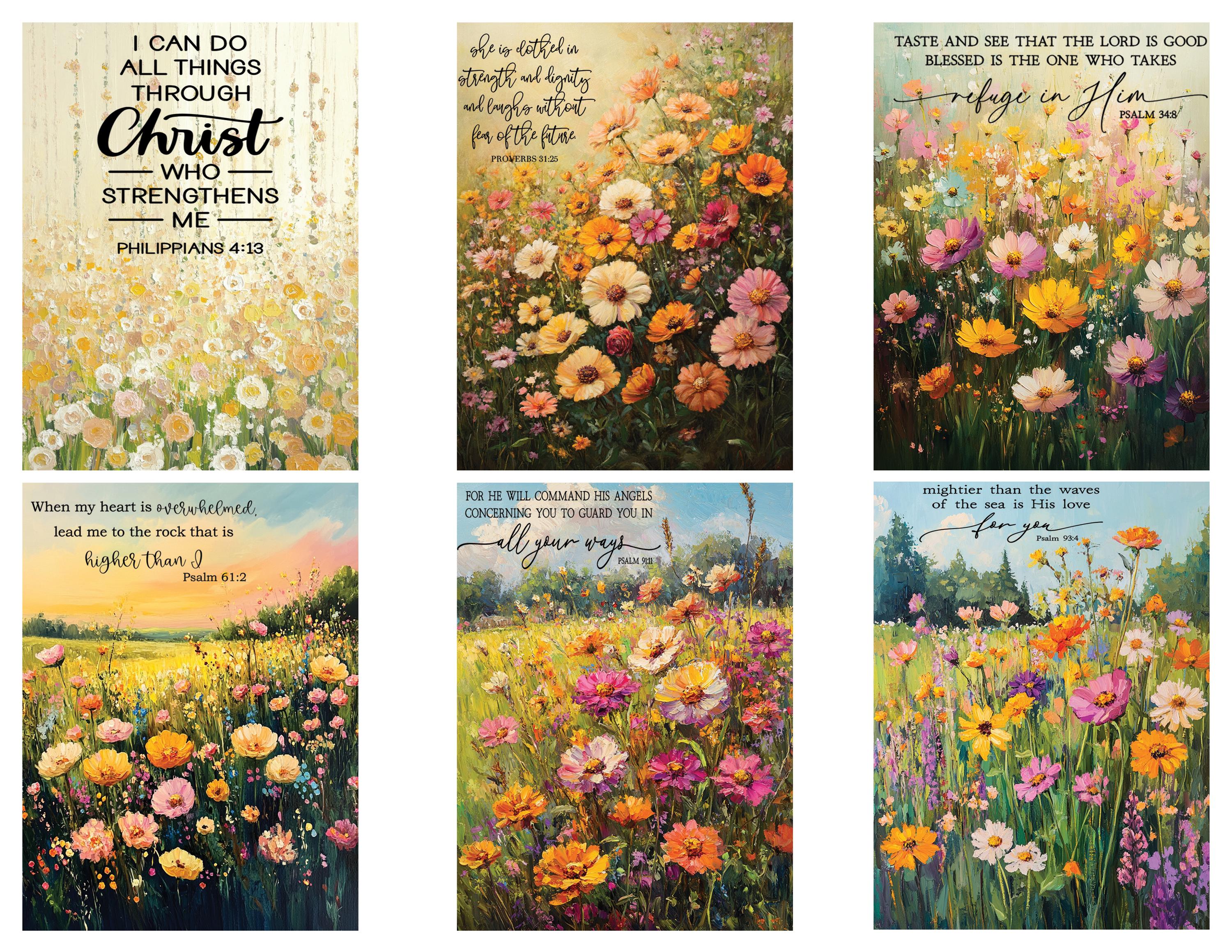 Scriptures Watercolour Floral Printable Watercolor Scripture Cards: Bible Verses & Daily ...