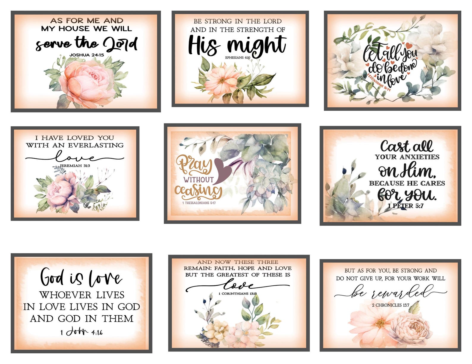 Printable Bible Verse Kit With Floral Pastel Scripture Cards, Daily ...