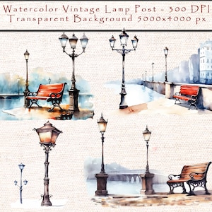 Vintage lantaarnpaal clipart - kersttafereel, winterlandschap, Victoriaanse lantaarn, png PNGEgg