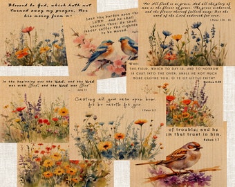 Wildflower Meadow Botanical Journal with Bible Verses and Faith Ephemera King James Version