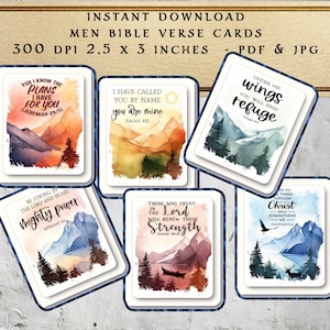 Cartes imprimables de versets bibliques masculins pour hommes - Inspiration biblique pour la foi