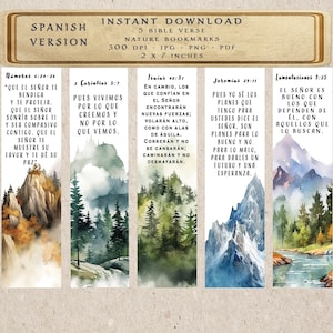 Marcadores de Escrituras da Floresta Cristã Espanhola: Versículos Inspiradores para Imprimir para Crescimento Espiritual
