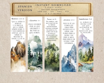 Signets bibliques chrétiens espagnols de la forêt : versets inspirants imprimables pour la croissance spirituelle
