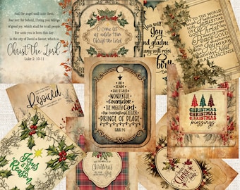 Kit de carnet religieux de Noël avec versets de la Bible et imprimés religieux