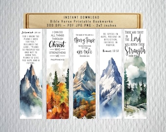 Ensemble de signets versets bibliques imprimables chrétiens hommes cadeau numérique écriture aquarelle