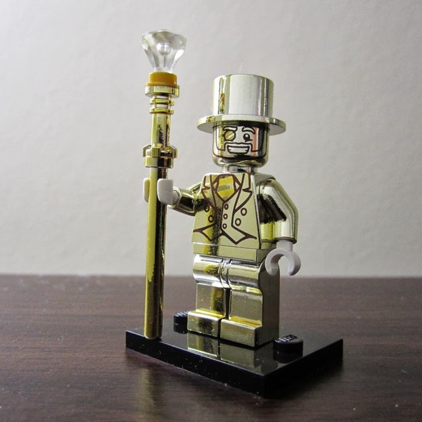 Mr Gold Minifigure Chrome Compatible Brick Block Toy UK Seller