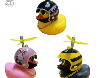 Car Cute Little Yellow Duck With Helmet Propeller Wind-breaking Duck Auto Internal Decoration Car Ornaments Accessories Toy Car Accessory