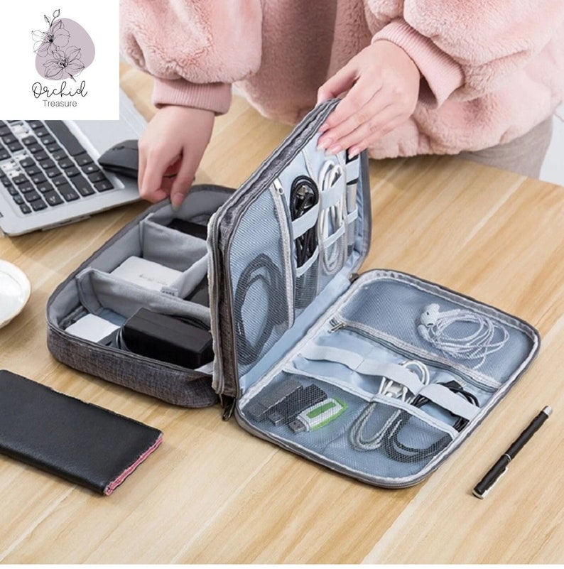 Cable Storage Bag Waterproof Digital Electronic Organizer Portable USB Data Line Charger Plug Storage Bag Travel Cable Organizer image 1