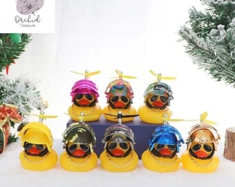 Yellow Duck Motor Accessories Yellow Duck with Helmet for Bike Without Lights Auto Car Accessories Yellow Duck Car Interior Decoration