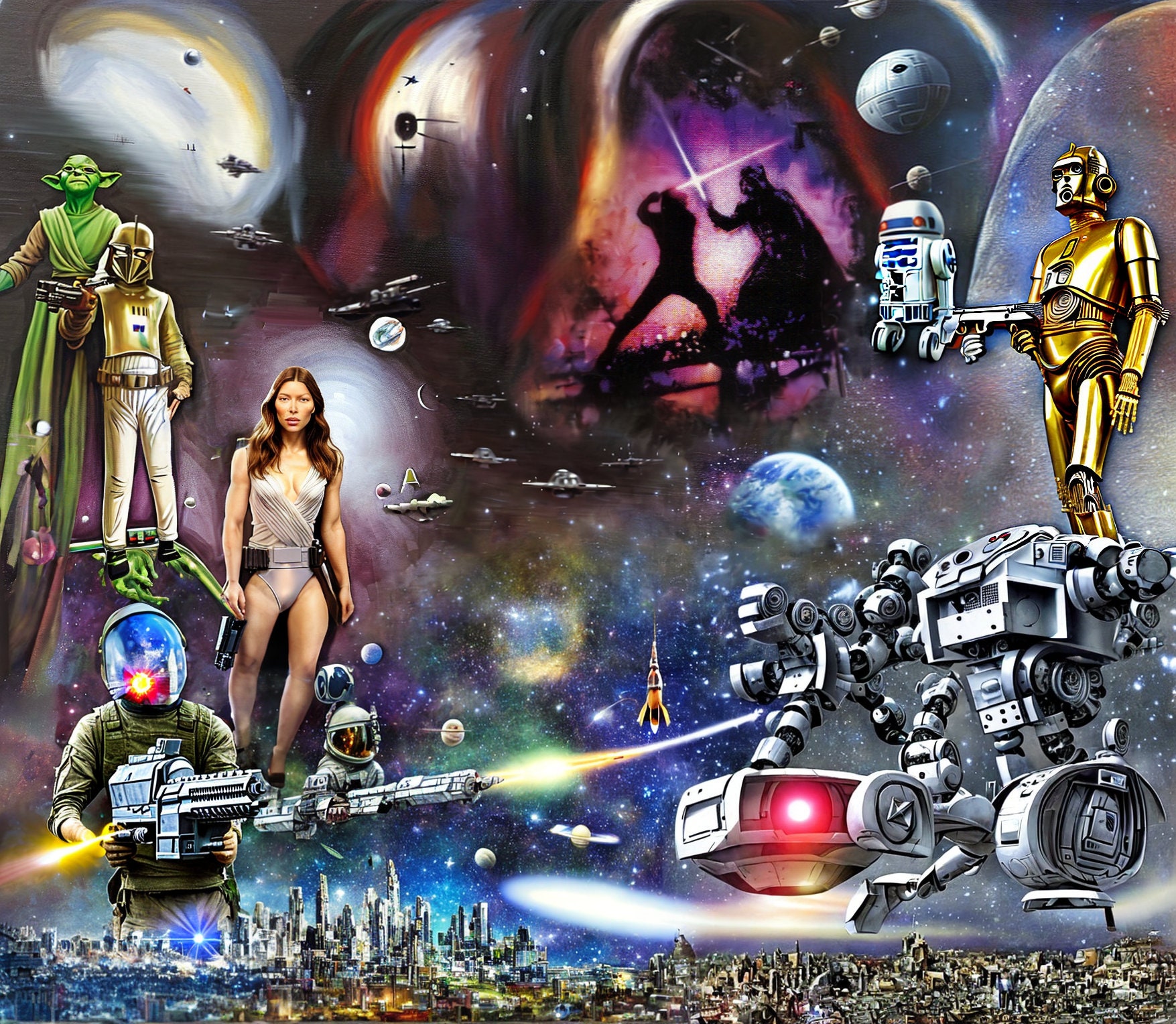 Set of 4 Star Battle Space Wars Princess Rescue Wall Decor, Poster ...