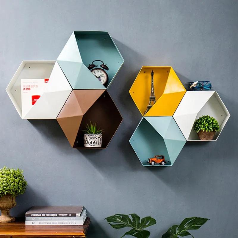 Unique Modern Hexagonal Wall Shelves | 10"x10" Handcrafted Display ...
