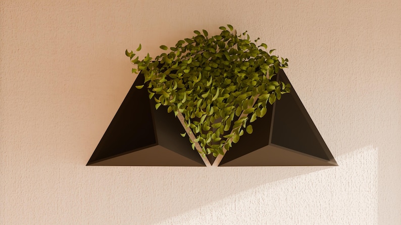 Triangular Planter Layout Modern Triangular Wall Planter Hanging Planter Herbs and Air Plants - Etsy