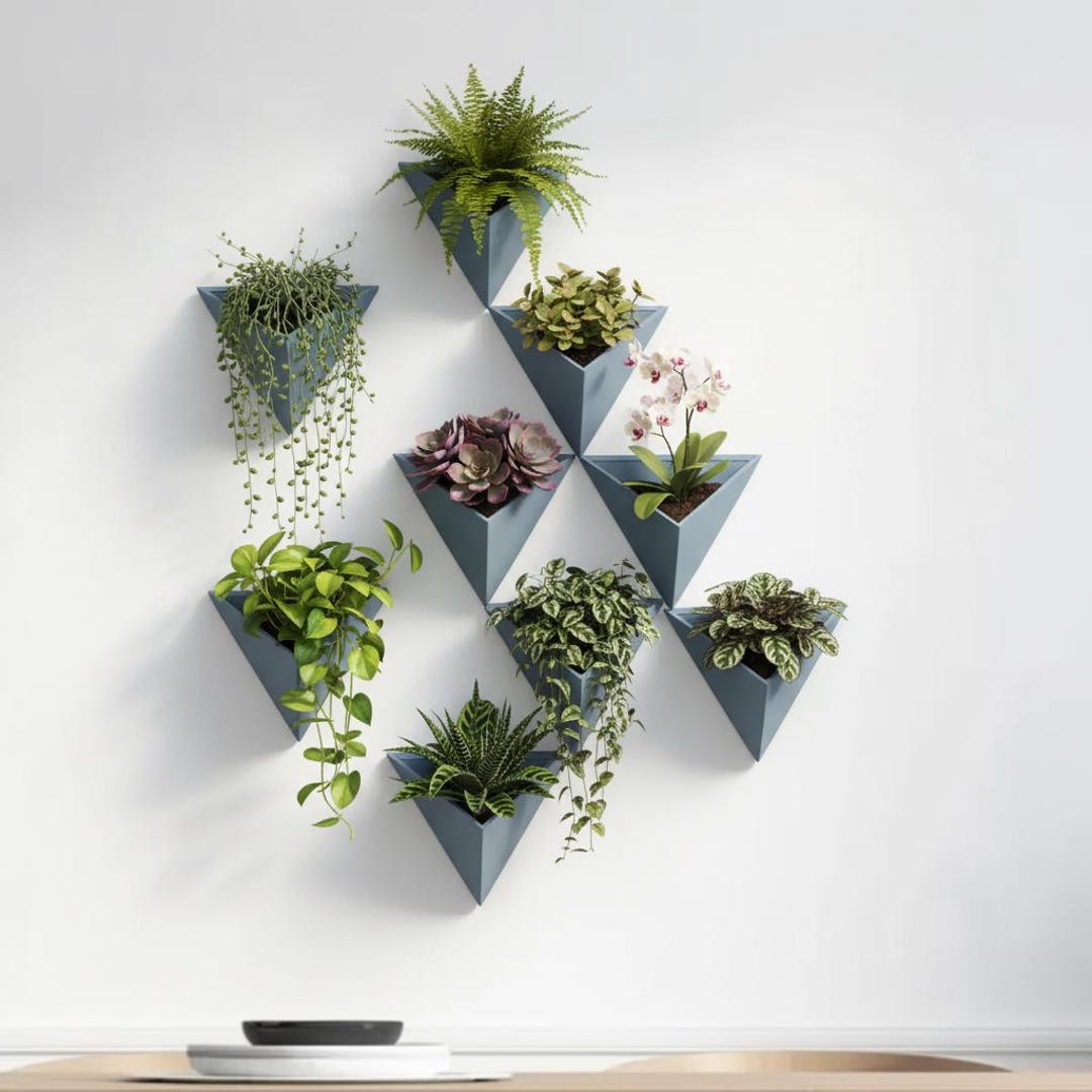 Triangular Modular Planters Modern Triangular Wall Planter Hanging Planter Herbs and Air Plants - Etsy
