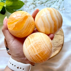 Orange Calcite Sphere, You Choose, Large Crystal Sphere, Juicy Orange Calcite Crystal, Crystal Gift