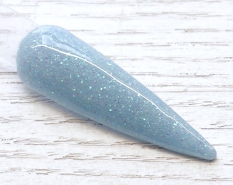 Dewdrops - light blue glitter dip powder for nails, glitter acrylic powder