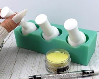 Three bottle dip liquid holder, nail polish holder, bottle holder for nails, dip powder nail accessories