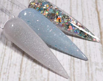 Frostbite Neutrals Trio Dip Powder Set | Neutral Winter Dip Nails | Glitter & Shimmer Dip Powder | Dipped in Beauty Nails