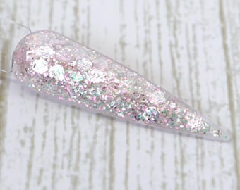 Glimmering Flight Iridescent Chunky Glitter Dip Powder – Holographic Nail Dip Powder – Acrylic Dip Powder for Sparkly Nails