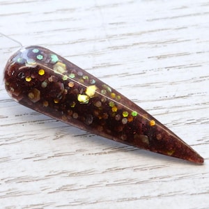 Oogstmokka: bruin glitterdippoeder voor herfstnagels, gekleurde acrylnageldip voor de herfst