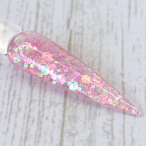 Watermelon Crush - chunky iridescent glitter nail dip powder, nail glitter, summer dip powder, spring dip powder