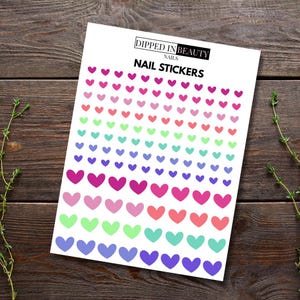 Heart Nail Stickers for nails | Cute Nail Decals | Summer Nail Stickers | DIY Manicure Nail Art
