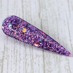 Stolen Glances - Purple glitter dip powder for nails, glitter acrylic powder