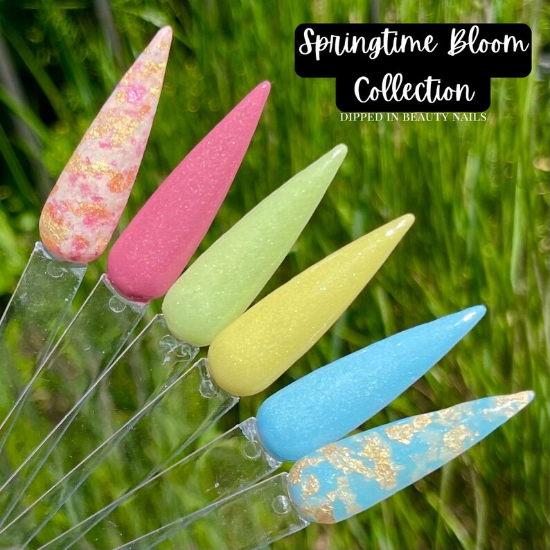 Spring Time Nails Powder. Dip Spring Sprout - Pastel Green Shimmer Spring Dip Powder for Nails ...