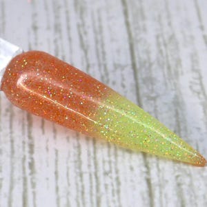 Heatwave - thermal dip powder, orange and yellow glitter nail dip