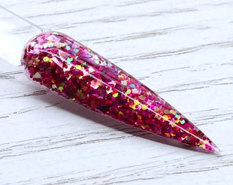 Cupid’s Kiss - pink glitter dip powder for Valentine’s Day manicure