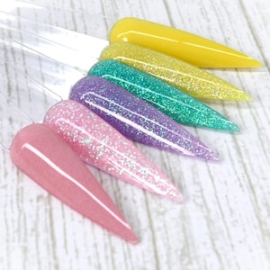 Breezy Spring dip powder Collection, pastel spring nail dip powder, solid colored acrylic nails for summer