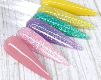 Colección de polvos de inmersión Breezy Spring, polvos de inmersión para uñas de primavera en tonos pastel, uñas acrílicas de colores sólidos para el verano