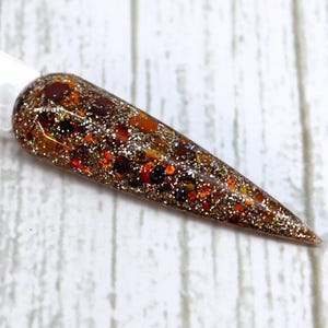 Extra Drizzle Dip Powder – Gold and Bronze Chunky Glitter Nail Color, Long-Lasting and Chip Resistant, Fall & Holiday Nails