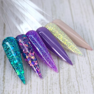 Trippy Dips Dip Powder Kollektion – Glitter Dip Powder Set mit Color Shift & UV-reaktivem Pulver – Bold DIY Nagelpuder