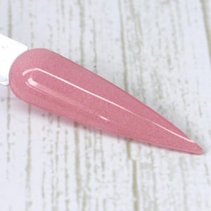 Powder Pink - solid shimmer pink dip powder for Spring nails, colored acrylic powder for summer nails