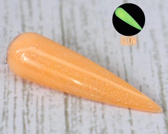 Flashback - orange neon pastel glow in the dark dip powder for summer nails