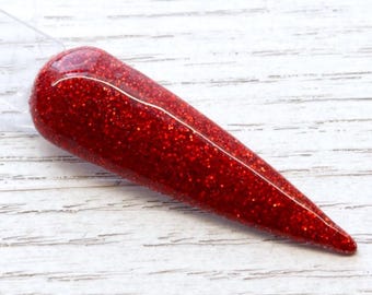 Naughty - Polvo de inmersión con purpurina roja para uñas navideñas