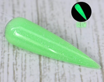 Limewire - Polvos de inmersión pastel neón verde que brillan en la oscuridad para uñas de verano