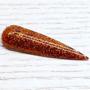 Maple Ember - orange glitter dip powder, sparkly dip powder for fall nails