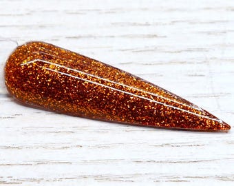 Maple Ember - Polvo de inmersión con brillantina naranja, polvo de inmersión brillante para uñas de otoño