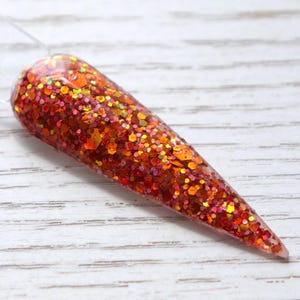 Feeling Gourd - fall dip powder, shimmering, color shifting orange glitter for autumn nails
