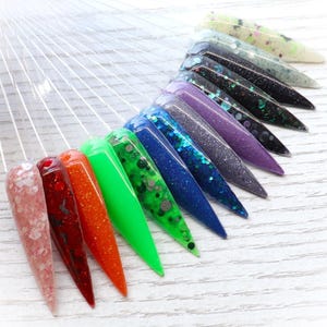 Midnight Haunt Collection - Halloween glitter dip powder set for fall, chunky dip powder for autumn